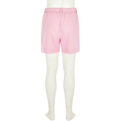 Girls pink D-ring buckle shorts
